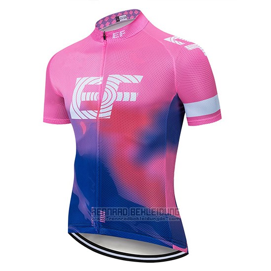 2019 Fahrradbekleidung EF Education First Rosa Blau Trikot Kurzarm und Tragerhose - zum Schließen ins Bild klicken